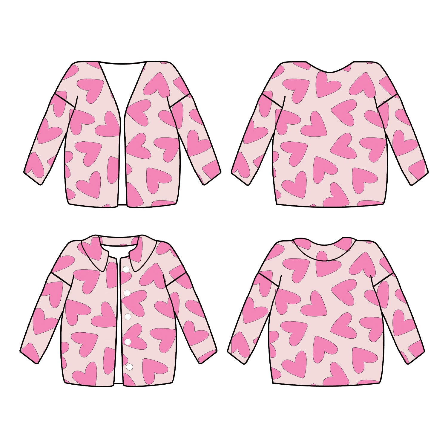 Big Hearts Applique Pattern for the Gibson Coat