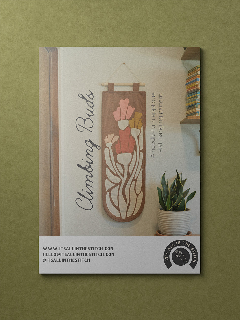 Climbing Buds Appliqué Wall Hanging Pattern